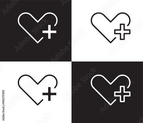 health care icon. Outline and filled health care icon from health and medical collection. Thin line and Solid vectors isolated on black, white background. Editable health care symbol