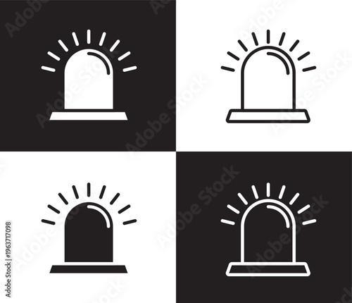 emergency icon. Outline and filled emergency icon from health and medical collection. Thin line and Solid vectors isolated on black, white background. Editable emergency symbol