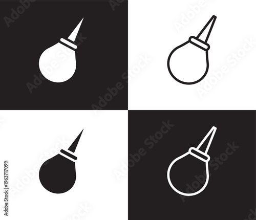 enema icon. Outline and filled enema icon from health and medical collection. Thin line and Solid vectors isolated on black, white background. Editable enema symbol