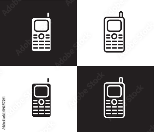 keypad phone icon. Outline and filled keypad phone icon from hardware and equipment collection. Thin line and Solid vectors isolated on black, white background. Editable keypad phone symbol