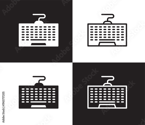 keyboard wire icon. Outline and filled keyboard wire icon from hardware and equipment collection. Thin line and Solid vectors isolated on black, white background. Editable keyboard wire symbol