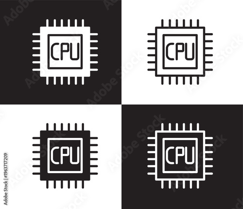 gpu icon. Outline and filled gpu icon from hardware and equipment collection. Thin line and Solid vectors isolated on black, white background. Editable gpu symbol