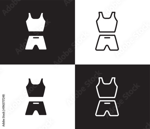 sport wear icon. Outline and filled sport wear icon from Fitness and Gym collection. Thin line and Solid vectors isolated on black, white background. Editable sport wear symbol