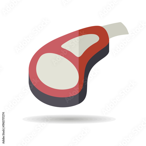 Lamb Chop Meat Cut Flat Vector Icon