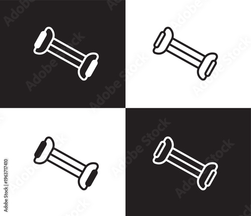 chest expanders icon. Outline and filled chest expanders icon from Fitness and Gym collection. Thin line and Solid vectors isolated on black, white background. Editable chest expanders symbol