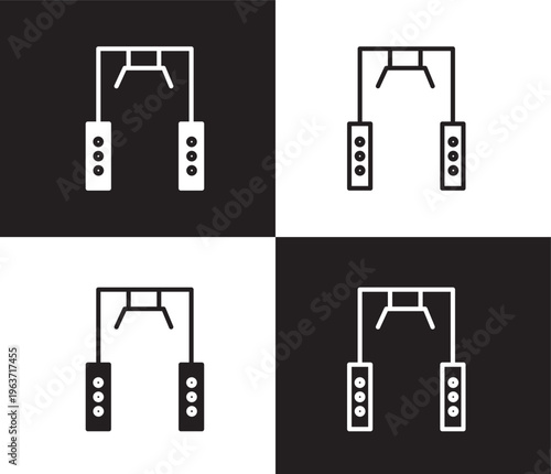 training apparatus icon. Outline and filled training apparatus icon from Fitness and Gym collection. Thin line and Solid vectors isolated on black, white background. Editable training apparatus symbol