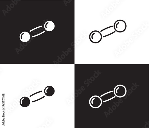 dumbbells bar icon. Outline and filled dumbbells bar icon from Fitness and Gym collection. Thin line and Solid vectors isolated on black, white background. Editable dumbbells bar symbol
