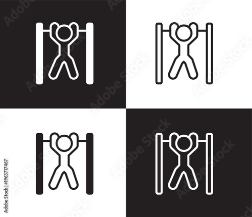 bar exercising icon. Outline and filled bar exercising icon from Fitness and Gym collection. Thin line and Solid vectors isolated on black, white background. Editable bar exercising symbol