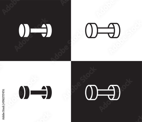 lifting dumbbells icon. Outline and filled lifting dumbbells icon from Fitness and Gym collection. Thin line and Solid vectors isolated on black, white background. Editable lifting dumbbells symbol