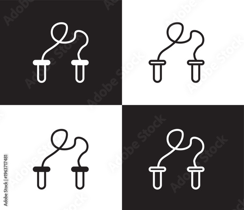 skipping rope icon. Outline and filled skipping rope icon from Fitness and Gym collection. Thin line and Solid vectors isolated on black, white background. Editable skipping rope symbol