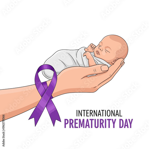 International Prematurity Day awareness with baby.