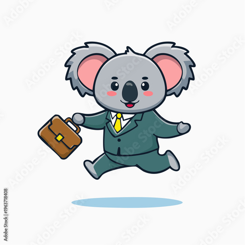 Koala im Anzug mit Aktentasche