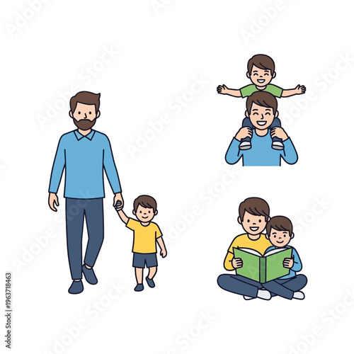 father and son spending quality time.