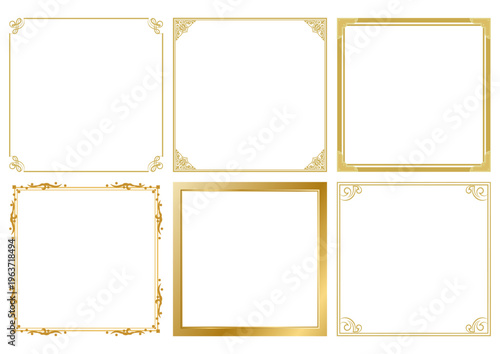 高級感のあるゴールドの飾り枠フレームセット