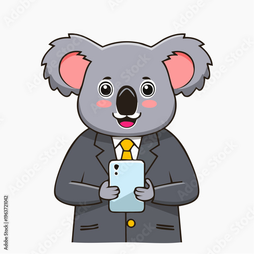 Koala mit Smartphone