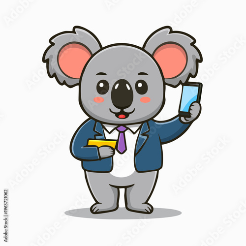 Koala mit Smartphone