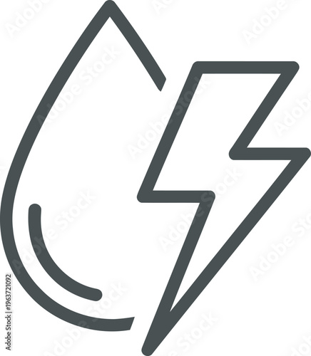 Electric lightning bolt, energy icon, power symbol, vector graphic