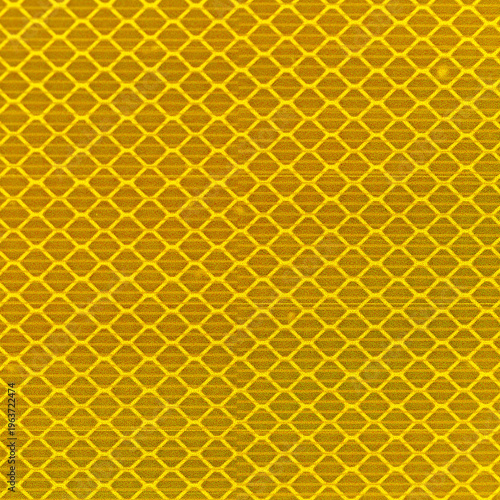 Quadro em tela Yellow reflective safety material featuring diamond pattern grid
