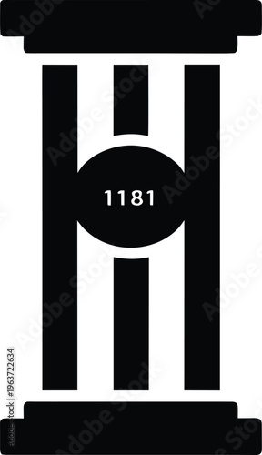 1181 enlarger column head and baseboard line art vector illustration on transparent background