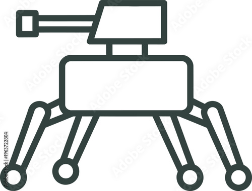 Robot, futuristic machine, industrial automation, technology icon