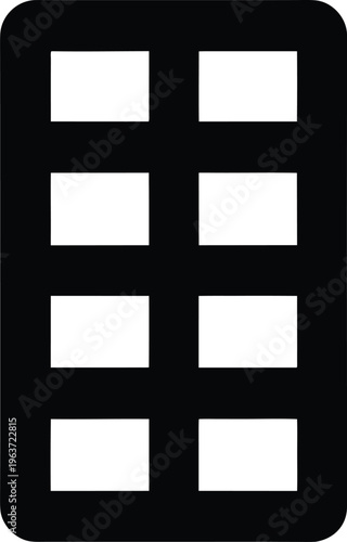 1164 letterpress type case grid of compartments line art vector illustration on transparent background