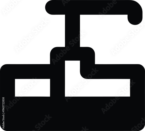 1165 printing press hand crank platen screw mechanism line art vector illustration on transparent background