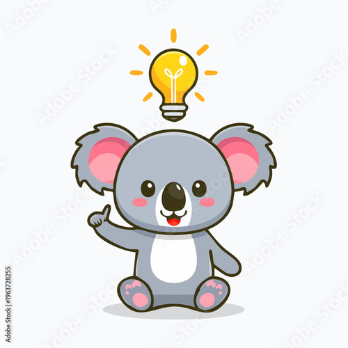 Koala mit Idee (Glühbirne)
