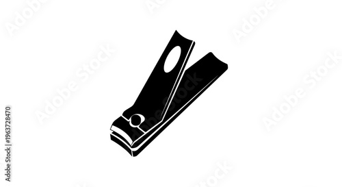 Black silhouette of nail clippers tool for personal hygiene and grooming isolated on white background simple vector