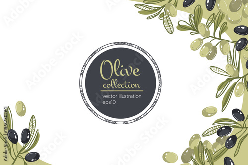 Background with olive branches