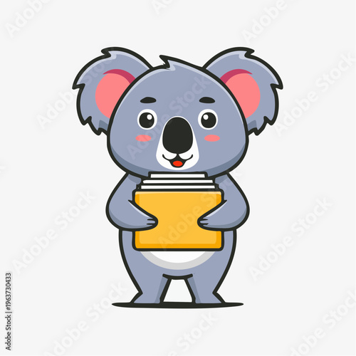 Koala mit Dokumenten