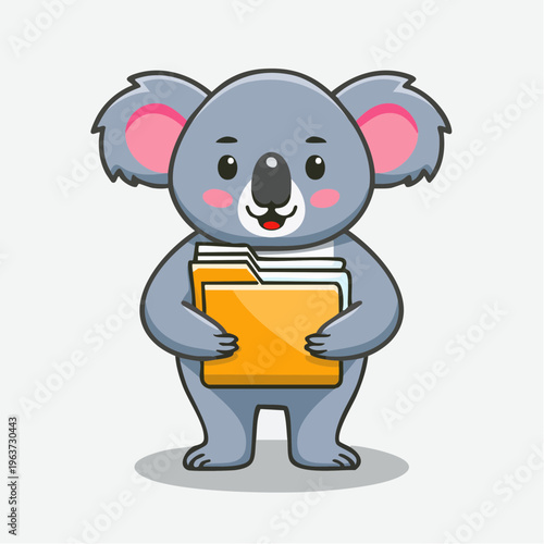 Koala mit Dokumenten