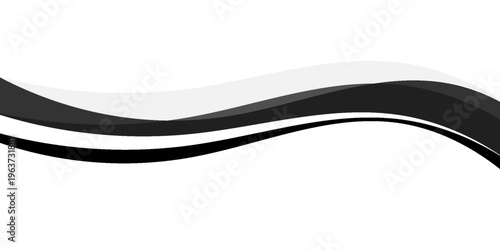Modern Abstract Black and Gray Wave Background on White, Professional Corporate Graphic Design. vector illustration
