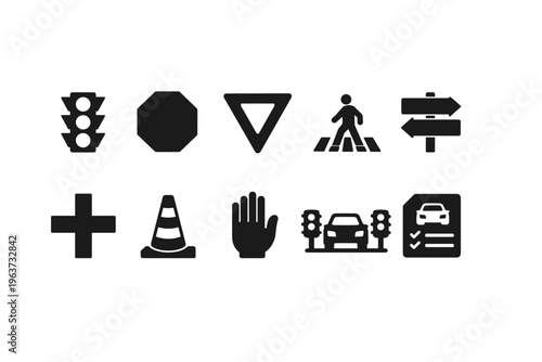 Traffic signs and symbols for road safety and navigation