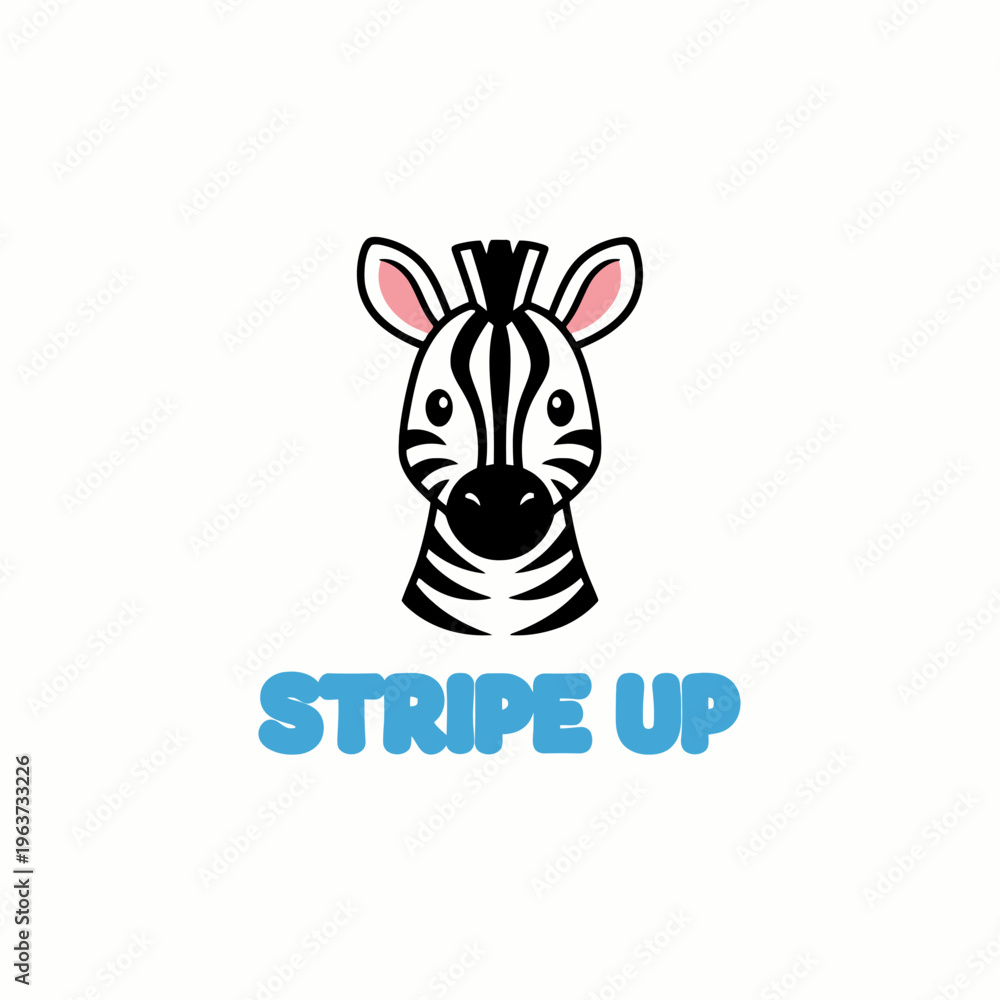 Fototapeta premium Black and white zebra head illustration.