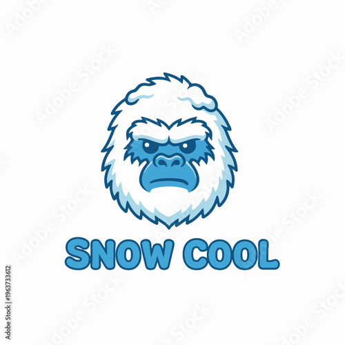 Furry Snowy Bigfoot Cartoon Face.