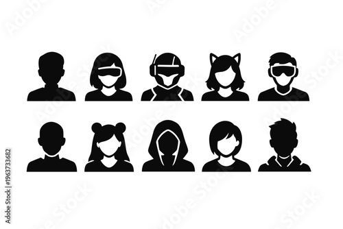 Diverse user avatars and profile icons representing various online identities and styles