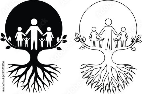 Family Tree Concept Showing Unity And Growth Together