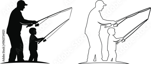 Adults teaching children how to hold surfboards on beach