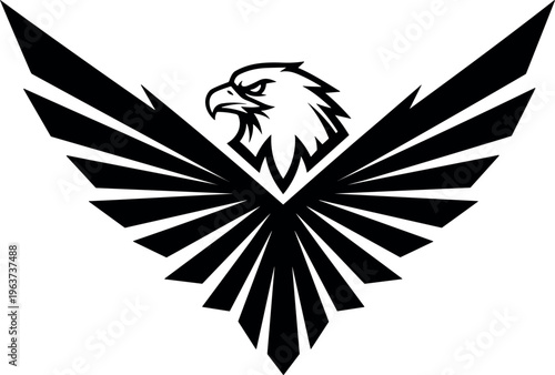 Eagle with Spread Wings Logo Design for Mascot, Wildlife, and Adventure IllustrationEagle with Spread Wings Logo Design for Mascot, Wildlife, and Adventure Illustration
