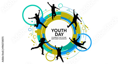 Youth Day celebration with energetic silhouettes.