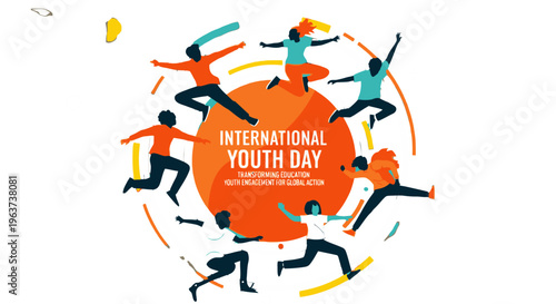 International Youth Day celebration logo design.