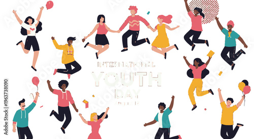 International Youth Day celebration illustration.