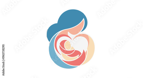 A stylized heart shaped logo design.