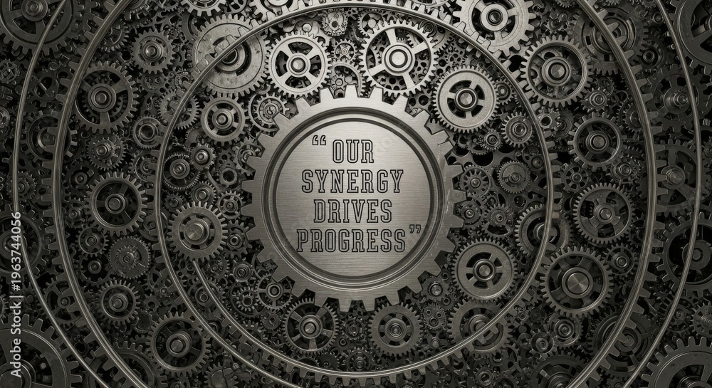 Obraz premium Interconnected Gears Driving Progress and Synergy