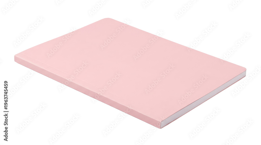 Fototapeta premium Pink Notebook Closed Isolated White Background