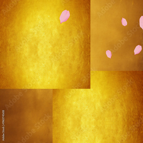 金箔と桜吹雪　AI生成素材