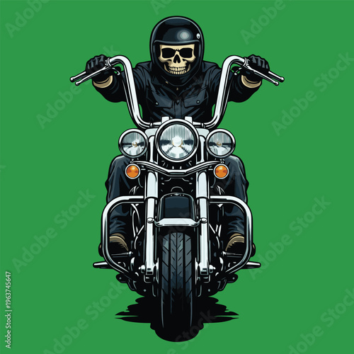 Comic book style chopper motorcycle vector image