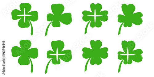 Clover leaf illustration in flat style. Clover leaf vector design symbolizes trust, hope, love, and good luck.
