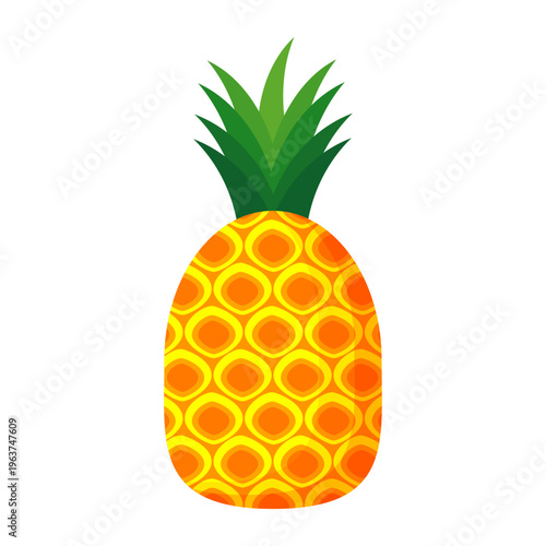 Fresh pineapple fruit illustration, summer pineapple fruit theme. Summer design for holiday promotion and printed on clothing.	
