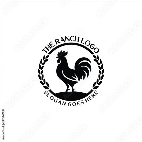 Rooster vintage badge logo design